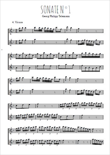 Téléchargez la partition de Sonate N°1 (4. Vivace)
